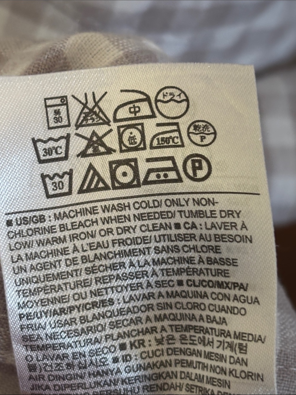 Banana Republic Men's Short-Sleeve Checked Button-Up Shirt Light Tan/White XXL - Picture 6 of 6